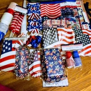 4th of July celebration U S A red white blue party